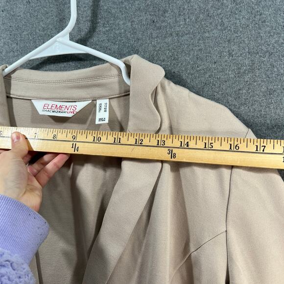Isaac Mizrahi Live! Elements Womens Top Blazer Knit Jacket Tan Color Size Reg 10 - Picture 7 of 14